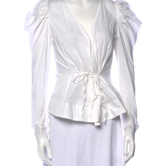 NWT JASON WU V-Neck Long Sleeve Blouse - Picture 1 of 4